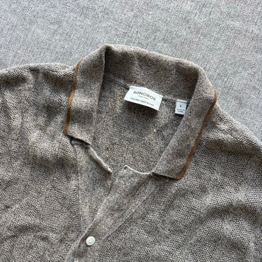 Bonobos Men’s Linen Blend Button Down Polo Shirt - Picture 2 of 5